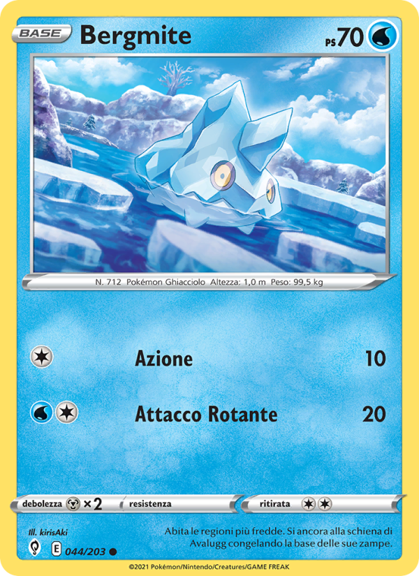 Bergmite 044/237 — Evolving Skies (Italian Pokémon TCG card)