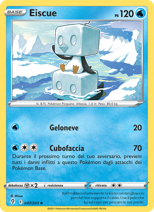 Eiscue 047/237 — Evolving Skies (Italian Pokémon TCG card)