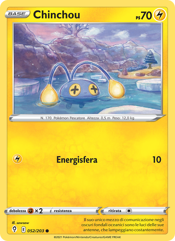 Chinchou 052/237 — Evolving Skies (Italian Pokémon TCG card)