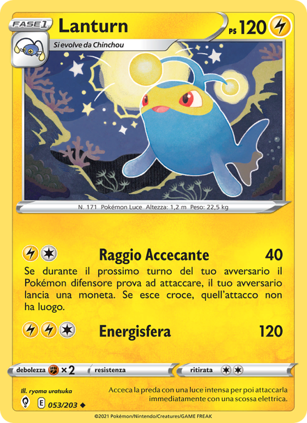 Lanturn 053/237 — Evolving Skies (Italian Pokémon TCG card)