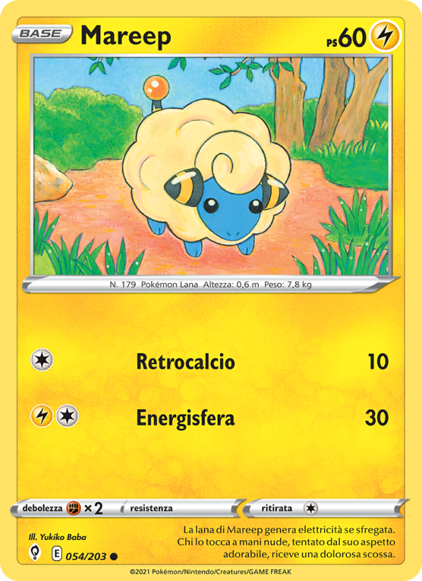 Mareep 054/237 — Evolving Skies (Italian Pokémon TCG card)