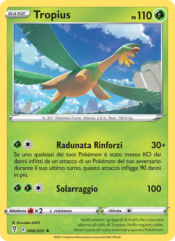 Tropius 006/237 — Evolving Skies (Italian Pokémon TCG card)