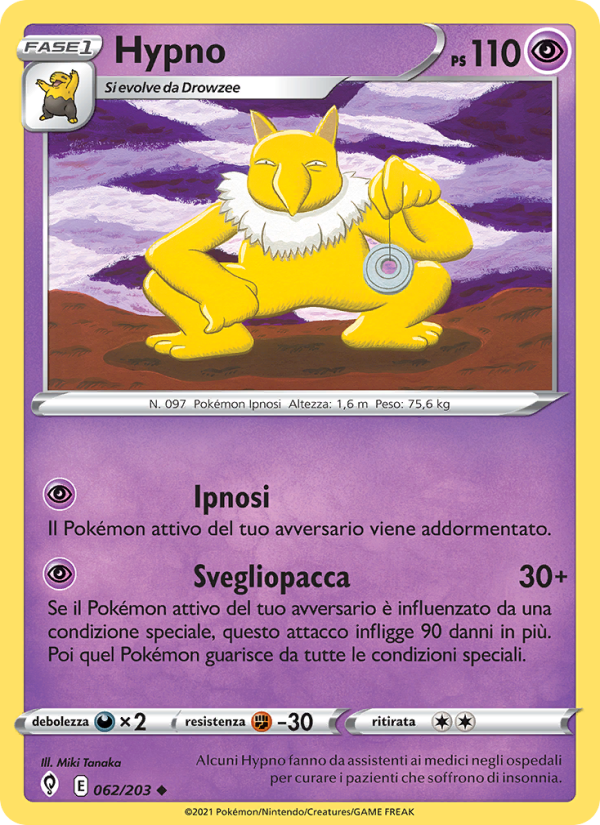 Hypno 062/237 — Evolving Skies (Italian Pokémon TCG card)