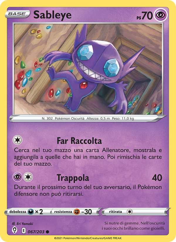 Sableye 067/237 — Evolving Skies (Italian Pokémon TCG card)