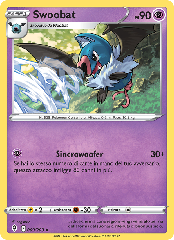 Swoobat 069/237 — Evolving Skies (Italian Pokémon TCG card)