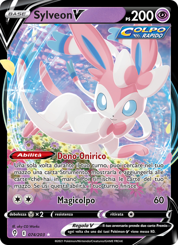 Sylveon V 074/237 — Evolving Skies (Italian Pokémon TCG card)