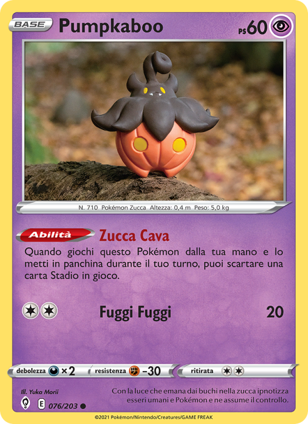 Pumpkaboo 076/237 — Evolving Skies (Italian Pokémon TCG card)