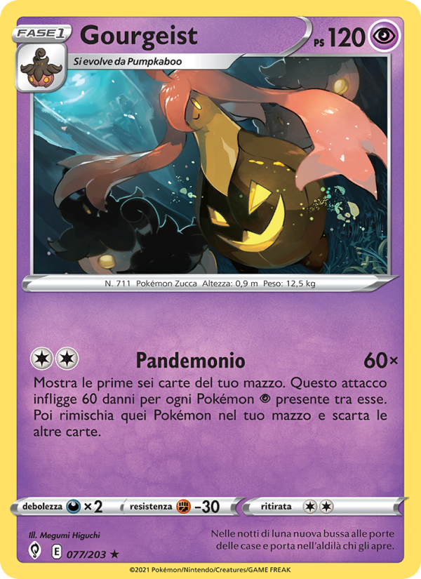 Gourgeist 077/237 — Evolving Skies (Italian Pokémon TCG card)