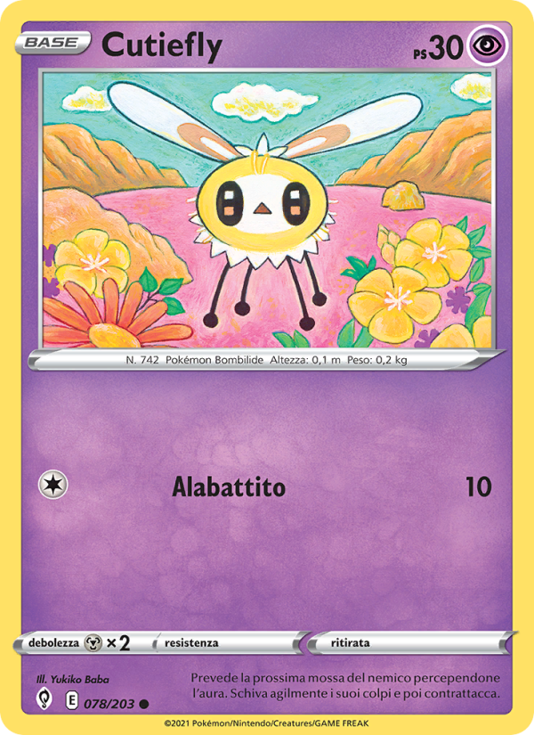 Cutiefly 078/237 — Evolving Skies (Italian Pokémon TCG card)