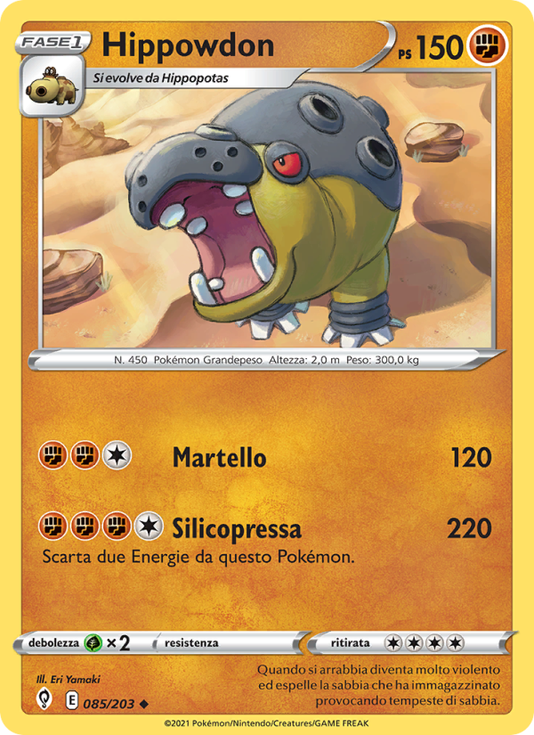 Hippowdon 085/237 — Evolving Skies (Italian Pokémon TCG card)