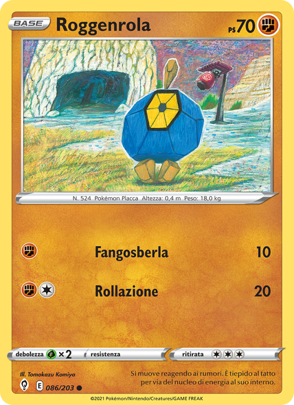 Roggenrola 086/237 — Evolving Skies (Italian Pokémon TCG card)