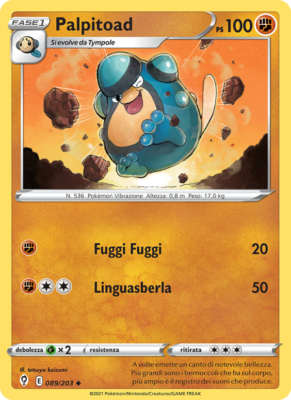 Palpitoad 089/237 — Evolving Skies (Italian Pokémon TCG card)
