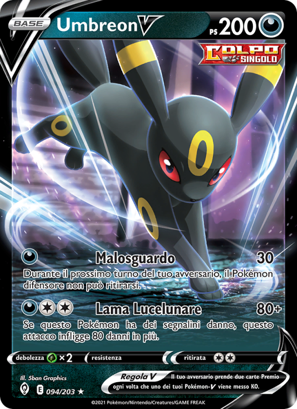 Umbreon V 094/237 — Evolving Skies (Italian Pokémon TCG card)