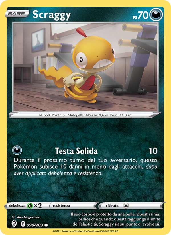 Scraggy 098/237 — Evolving Skies (Italian Pokémon TCG card)