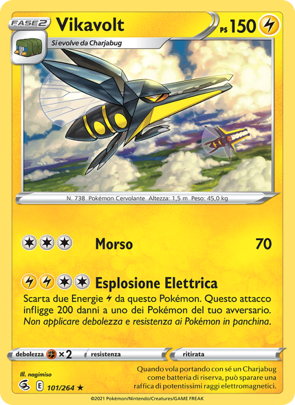 Vikavolt 101/284 — Fusion Strike (Italian Pokémon TCG card)