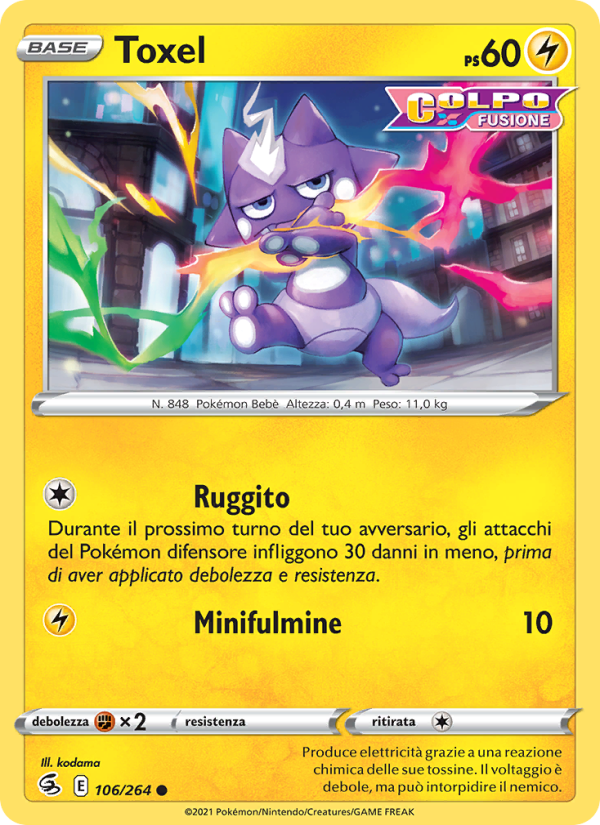 Toxel 106/284 — Fusion Strike (Italian Pokémon TCG card)