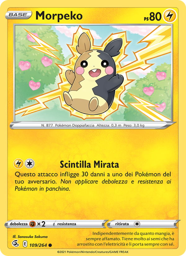 Morpeko 109/284 — Fusion Strike (Italian Pokémon TCG card)