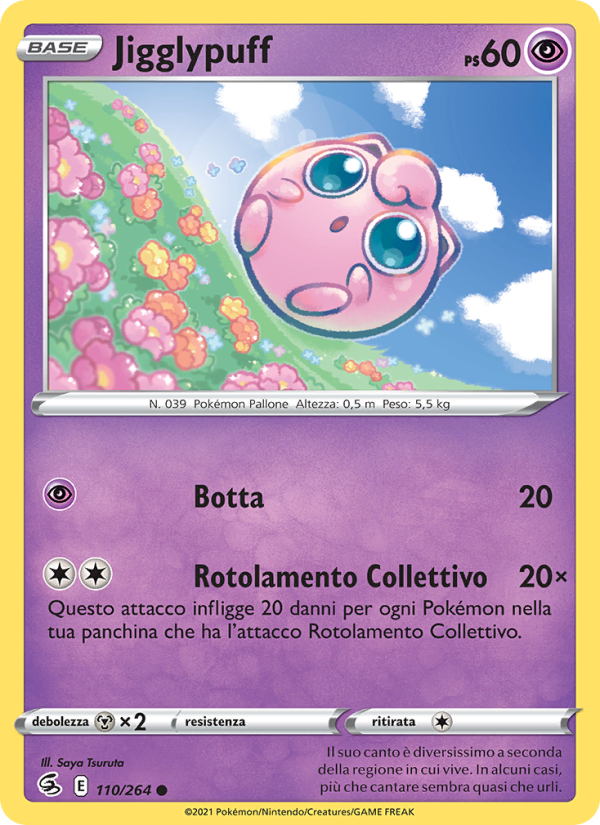 Jigglypuff 110/284 — Fusion Strike (Italian Pokémon TCG card)