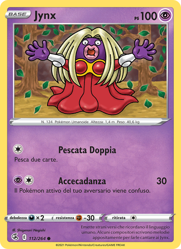 Jynx 112/284 — Fusion Strike (Italian Pokémon TCG card)