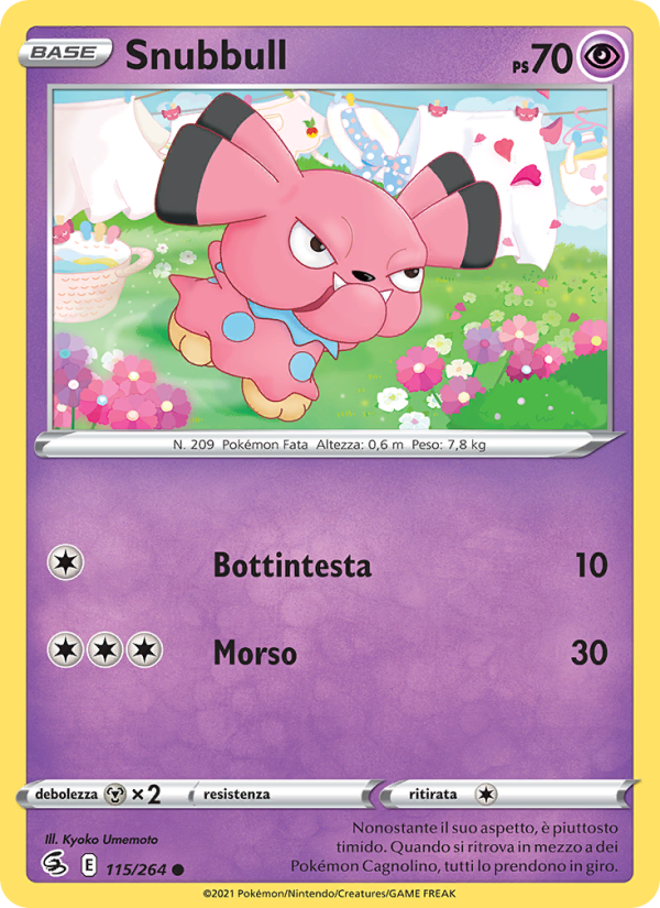 Snubbull 115/284 — Fusion Strike (Italian Pokémon TCG card)