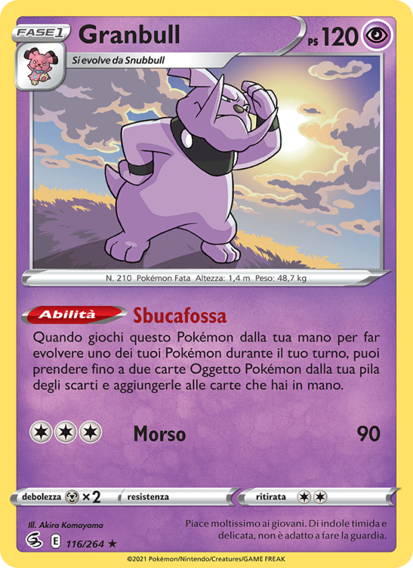 Granbull 116/284 — Fusion Strike (Italian Pokémon TCG card)