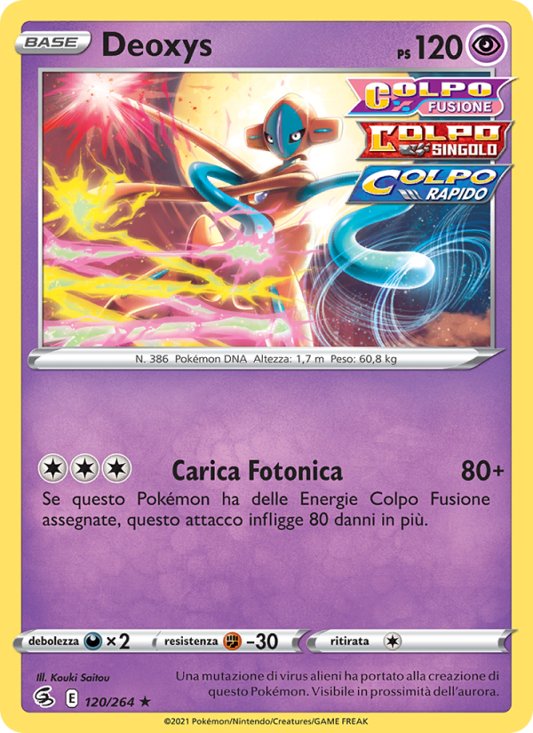 Deoxys 120/284 — Fusion Strike (Italian Pokémon TCG card)