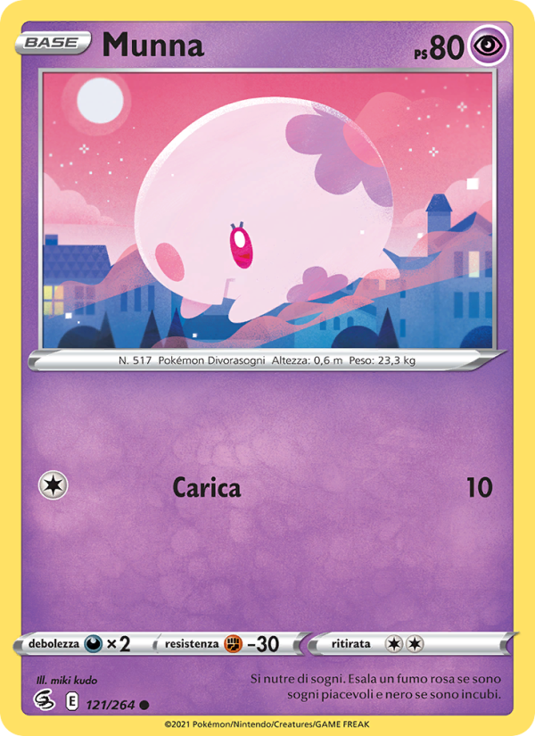 Munna 121/284 — Fusion Strike (Italian Pokémon TCG card)