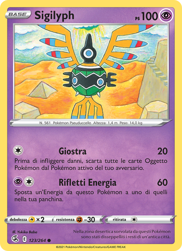 Sigilyph 123/284 — Fusion Strike (Italian Pokémon TCG card)