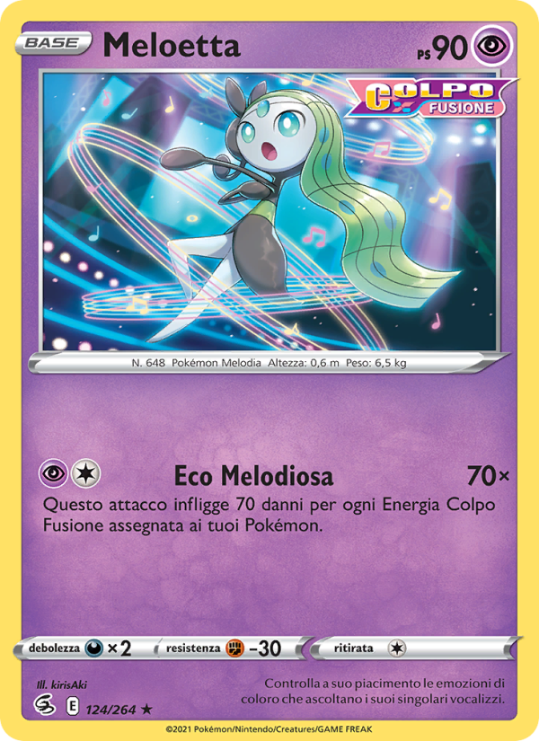 Meloetta 124/284 — Fusion Strike (Italian Pokémon TCG card)