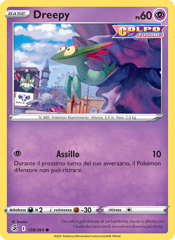 Dreepy 128/284 — Fusion Strike (Italian Pokémon TCG card)