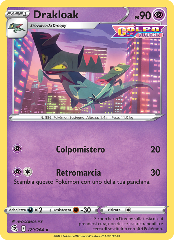 Drakloak 129/284 — Fusion Strike (Italian Pokémon TCG card)