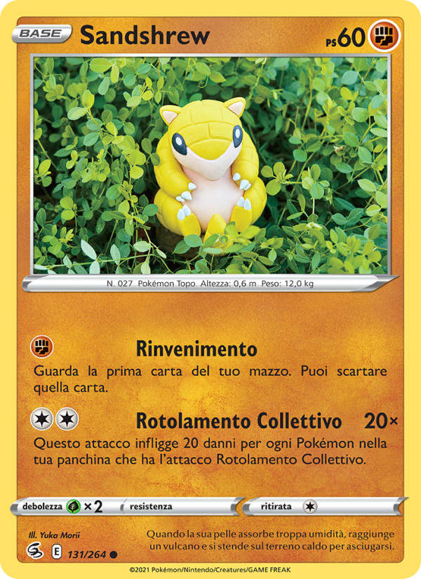 Sandshrew 131/284 — Fusion Strike (Italian Pokémon TCG card)