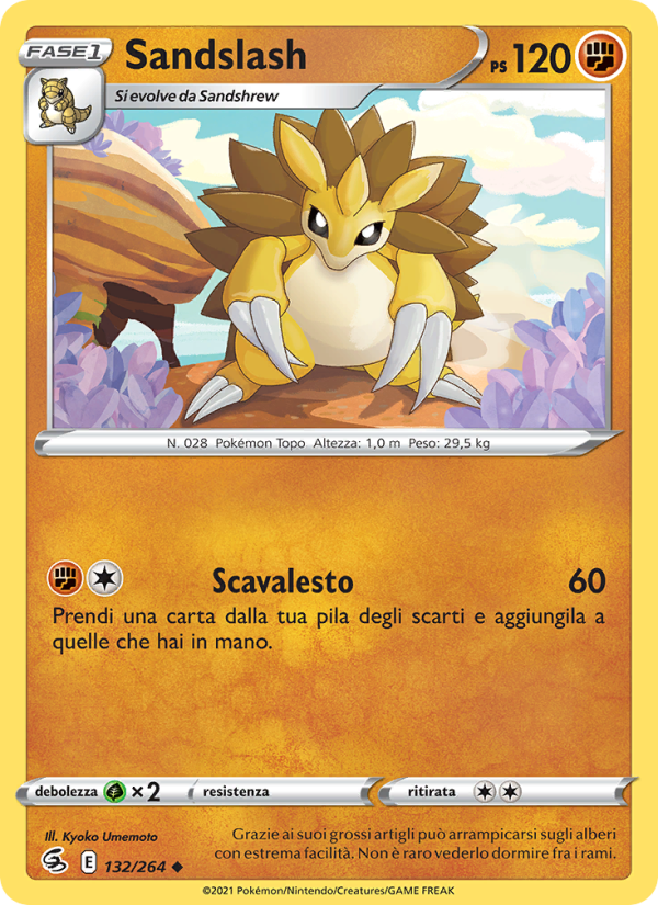 Sandslash 132/284 — Fusion Strike (Italian Pokémon TCG card)