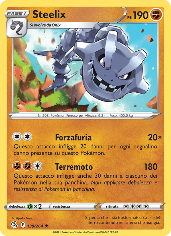 Steelix 139/284 — Fusion Strike (Italian Pokémon TCG card)