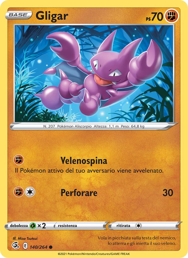 Gligar 140/284 — Fusion Strike (Italian Pokémon TCG card)