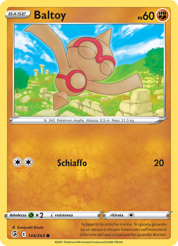 Baltoy 144/284 — Fusion Strike (Italian Pokémon TCG card)