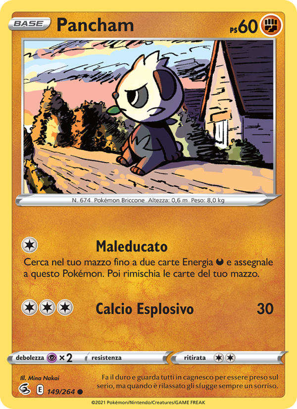 Pancham 149/284 — Fusion Strike (Italian Pokémon TCG card)