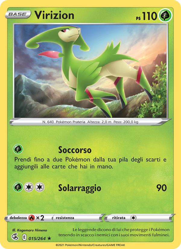 Virizion 015/284 — Fusion Strike (Italian Pokémon TCG card)