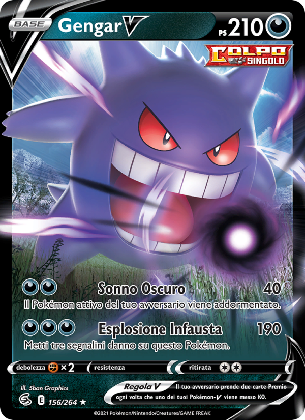 Gengar V 156/284 — Fusion Strike (Italian Pokémon TCG card)