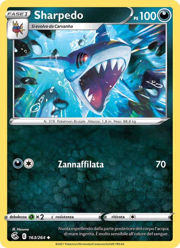 Sharpedo 163/284 — Fusion Strike (Italian Pokémon TCG card)