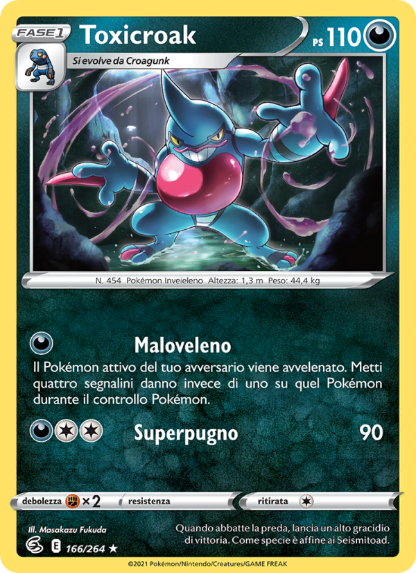 Toxicroak 166/284 — Fusion Strike (Italian Pokémon TCG card)