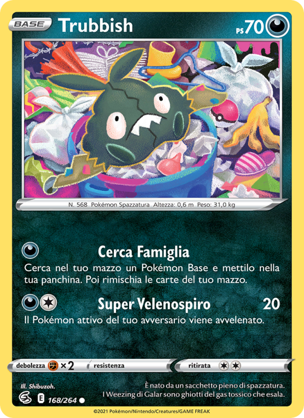 Trubbish 168/284 — Fusion Strike (Italian Pokémon TCG card)