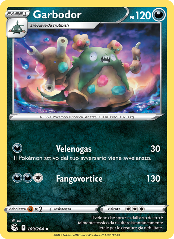Garbodor 169/284 — Fusion Strike (Italian Pokémon TCG card)