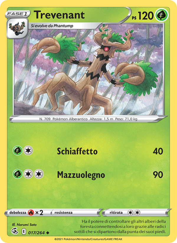 Trevenant 017/284 — Fusion Strike (Italian Pokémon TCG card)