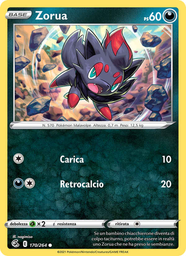 Zorua 170/284 — Fusion Strike (Italian Pokémon TCG card)