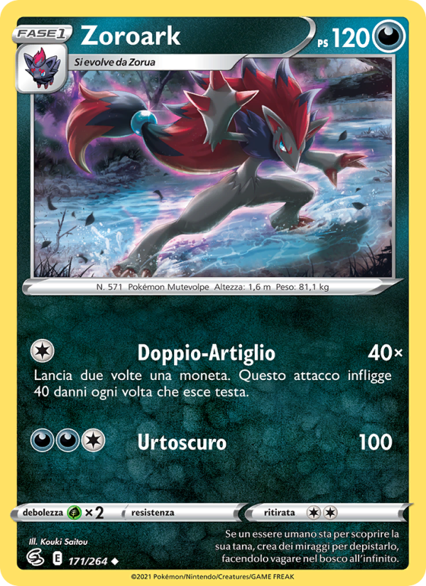 Zoroark 171/284 — Fusion Strike (Italian Pokémon TCG card)