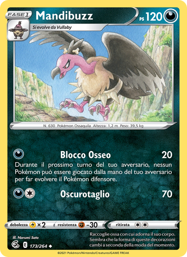 Mandibuzz 173/284 — Fusion Strike (Italian Pokémon TCG card)