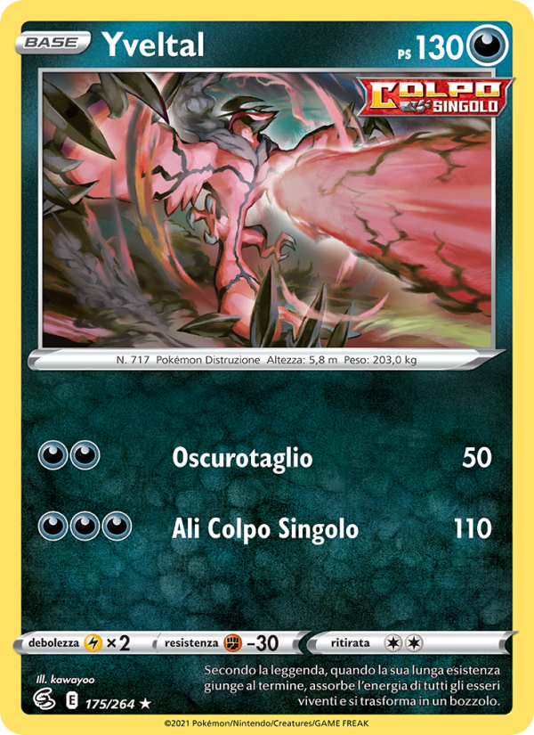 Yveltal 175/284 — Fusion Strike (Italian Pokémon TCG card)