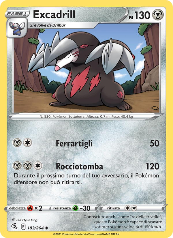 Excadrill 183/284 — Fusion Strike (Italian Pokémon TCG card)