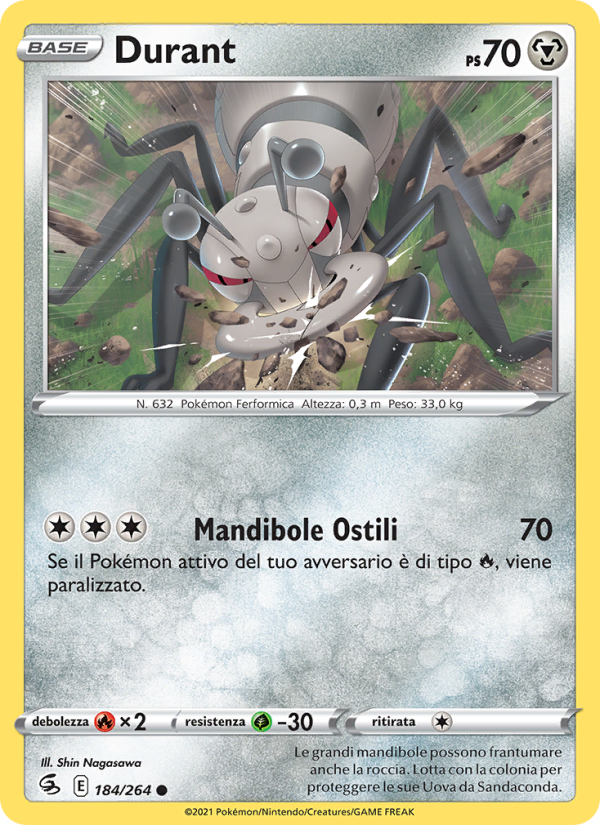 Durant 184/284 — Fusion Strike (Italian Pokémon TCG card)